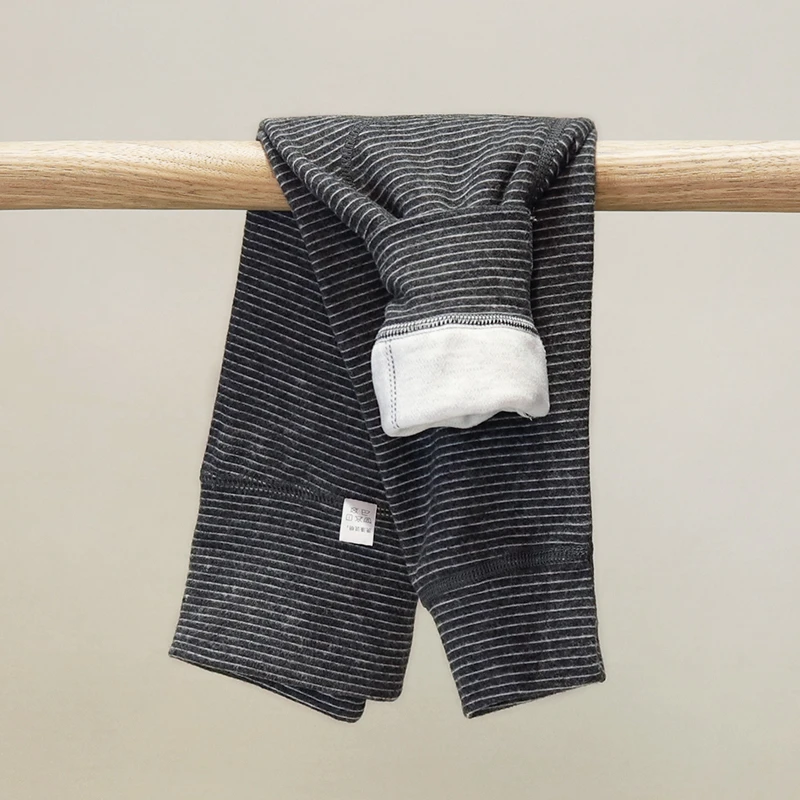 DDM 21308儿童秋裤男童德绒裤秋冬宝宝内穿加厚裤子高腰护肚女孩