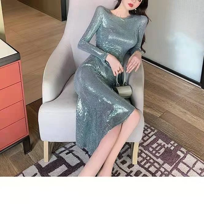 【漠河舞厅】连衣裙修身时尚性感显瘦名媛收腰气质女装礼服圆领