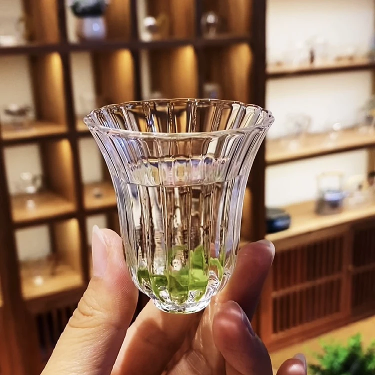 贵妃小茶杯2只装耐高温高硼硅玻璃功夫茶具玻璃茶杯酒杯小杯