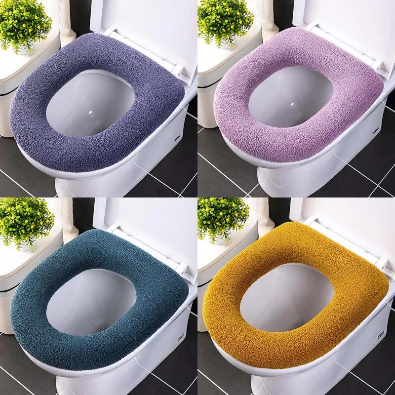 4条装加厚马桶坐垫通用冬季马桶垫家用坐便垫坐便套加大套垫方形