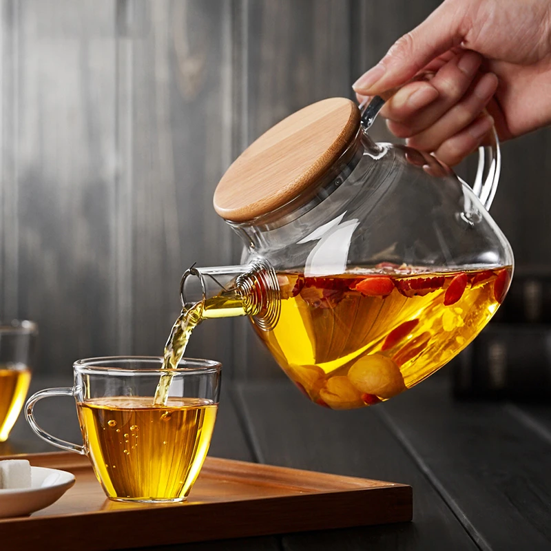 可么可高硼硅大肚花茶壶