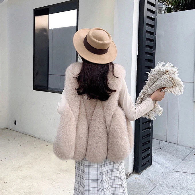 2025洋气中长款外套皮草马甲坎肩海宁皮毛一体女士时尚修身显瘦