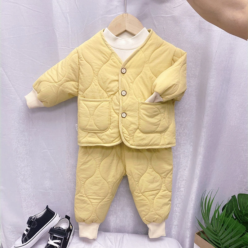 儿童韩版秋冬轻薄棉服套装 80-120（3季可穿）宝宝保暖棉衣婴幼儿