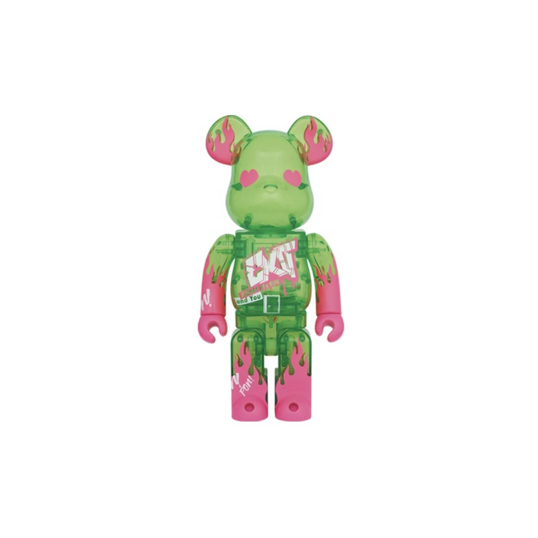 Bearbrick 积木熊 EXIT 绿色透明 400%