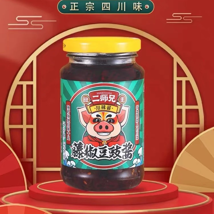 【冬日火锅】二师兄藤椒豆豉酱炒菜拌饭佐餐川味微辣调味酱328g*2瓶