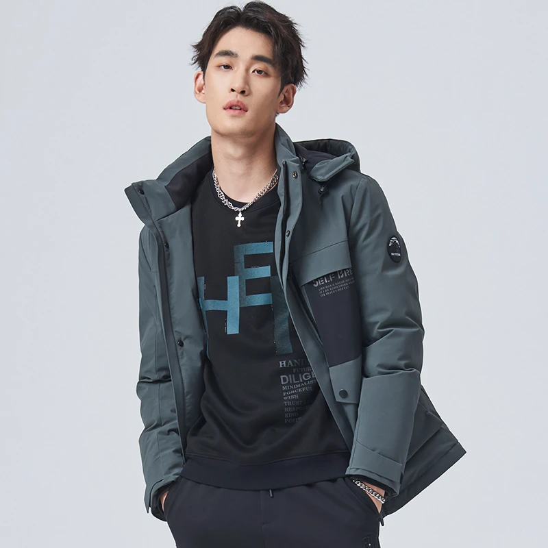 莱克斯顿羽绒服冬季男士休闲工装连帽保暖羽绒服外套男L041610230