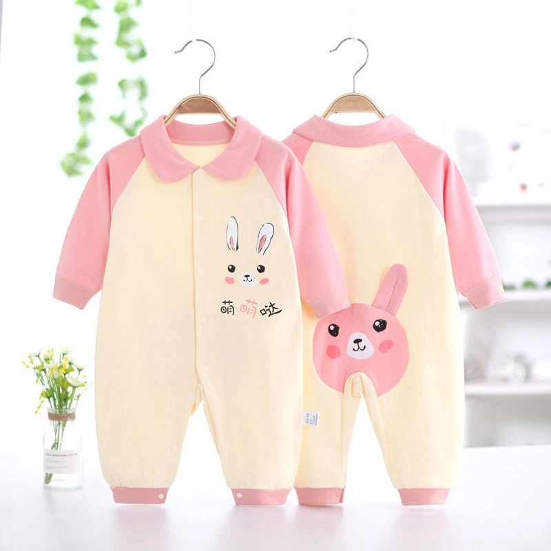 春秋纯棉婴儿连体衣新生儿衣服宝宝衣服0-3-6哈衣爬服满月周岁礼