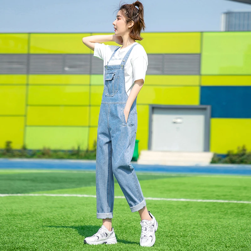 牛仔背带裤宽松九分裤女款爆款2025新款洋气减龄时尚小个子显瘦
