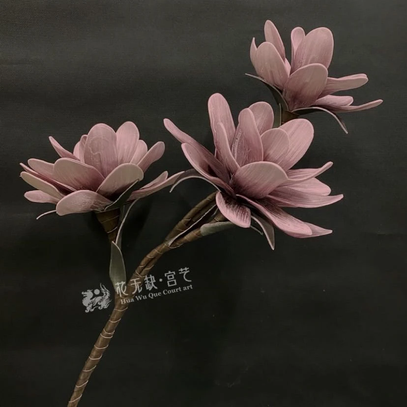 简约玉兰花纯手工工艺落地摆放逼真花卉点缀装饰办公室造型制作花