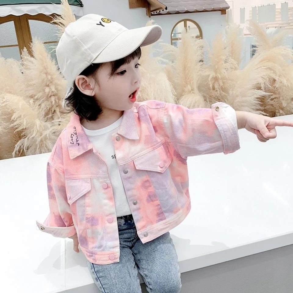 女童外套牛仔秋装洋气童装春秋中小童衣服网红小可爱超萌儿童衣服
