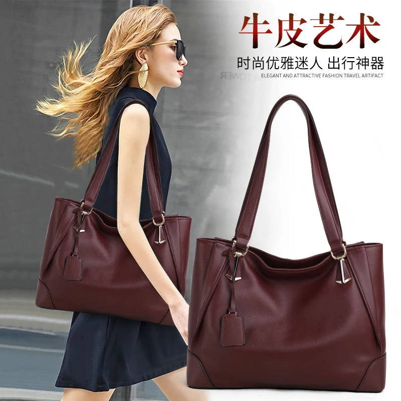 皮包女真皮包包头层牛皮女人包2024新款手提软皮休闲妈妈单肩包女
