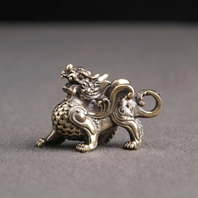 飞天小貔貅黄铜钥匙扣