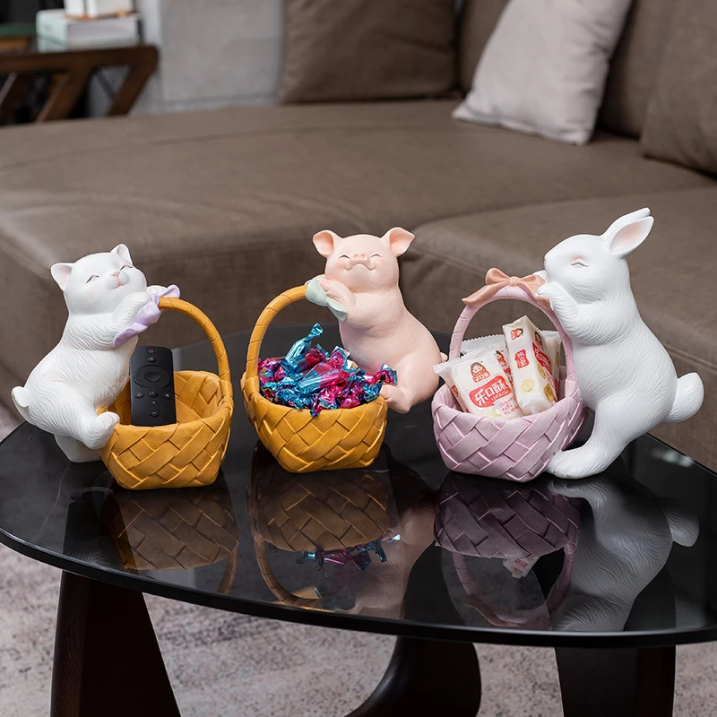 泉瀚客厅玄关收纳摆件钥匙摆放台装饰品创意家居饰品兔子桌面摆设