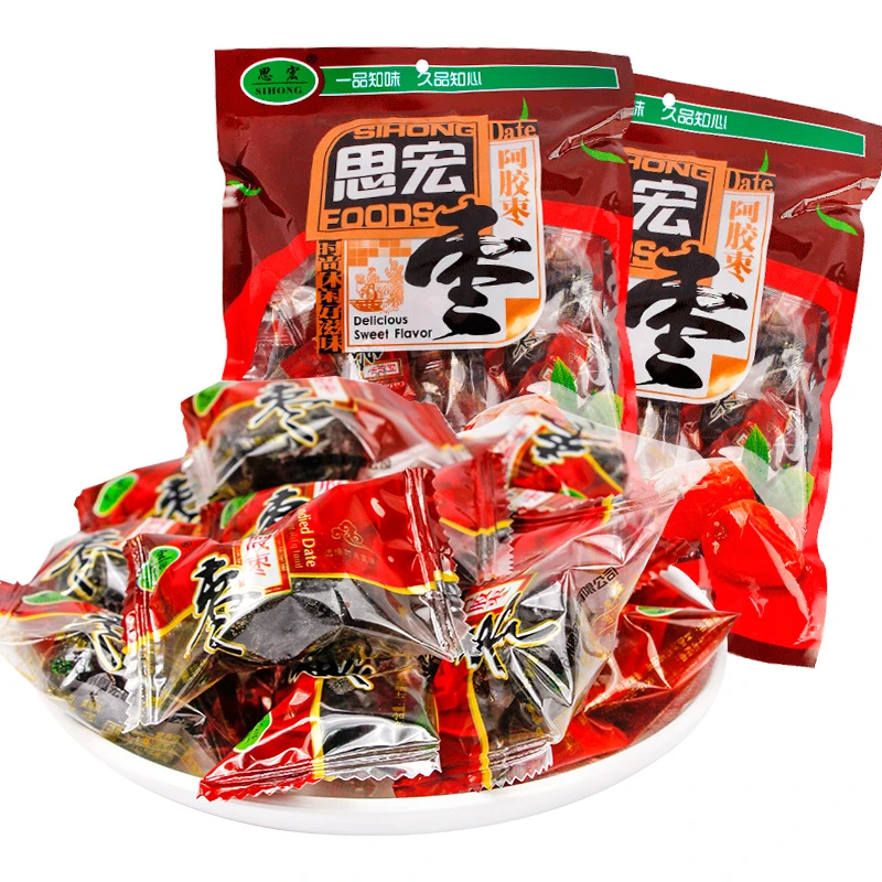 思宏阿胶枣去核蜜枣蜜饯果脯508g袋装独立小包装红枣解馋小零食