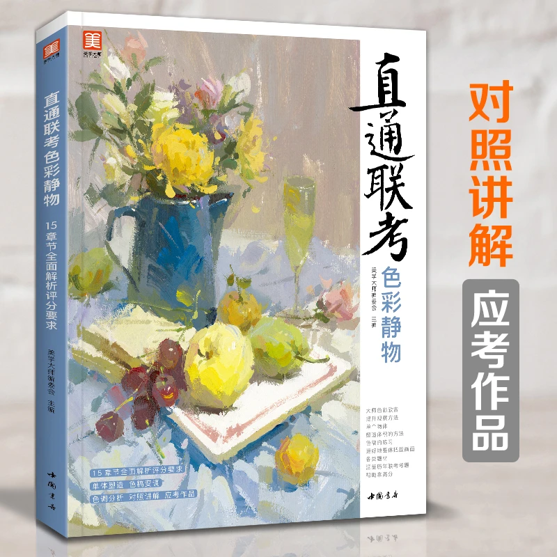 直通联考色彩静物 水粉画临摹书籍中国美院课件美术高考入门教材