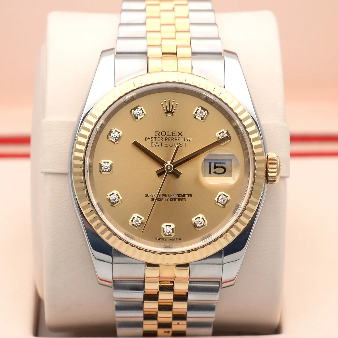 95新 Rolex/劳力士 泽泰拆单/日志型116233/香槟盘/间金原钻/36mm