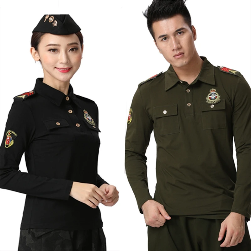 （老师同款）水兵舞服装女上衣长袖吉特巴舞服广场舞演出服军绿色