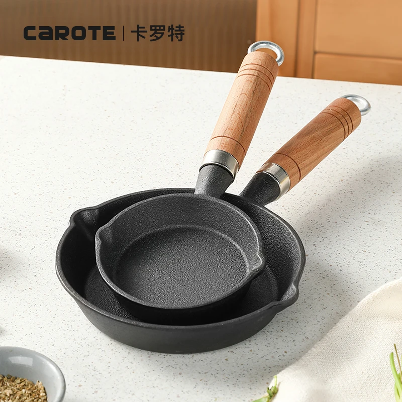 CAROTE/卡罗特铸铁迷你煎蛋锅平底锅煎饼烙锅三合一