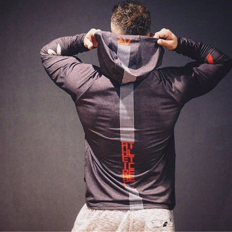 肌肉健身卫衣外套速干连帽衫衣服男篮球高弹运动跑步休闲外套长袖