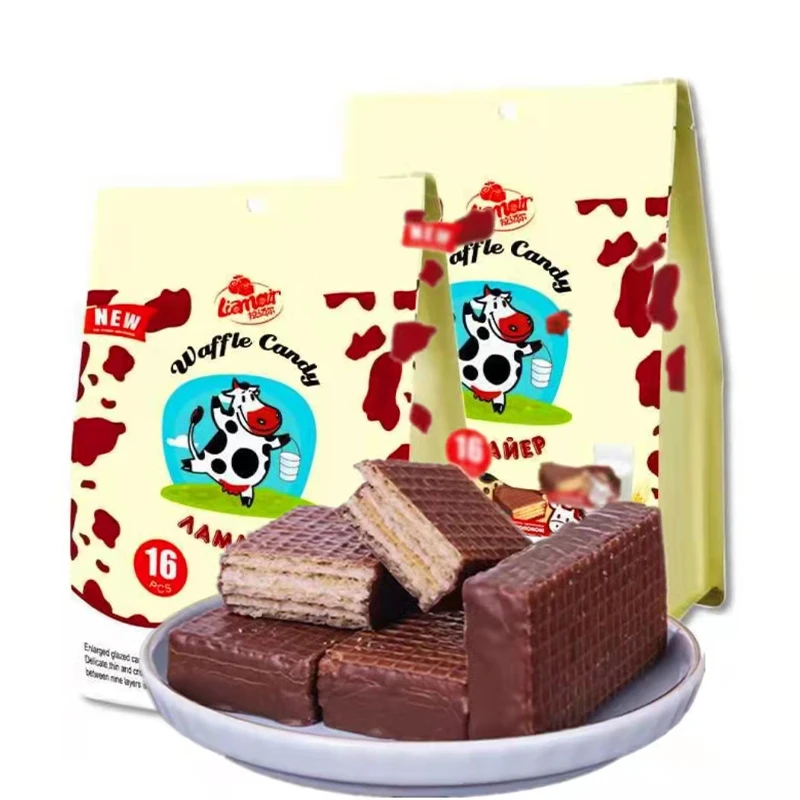 俄罗斯进口拉迈尔大牛威化饼干508克包邮