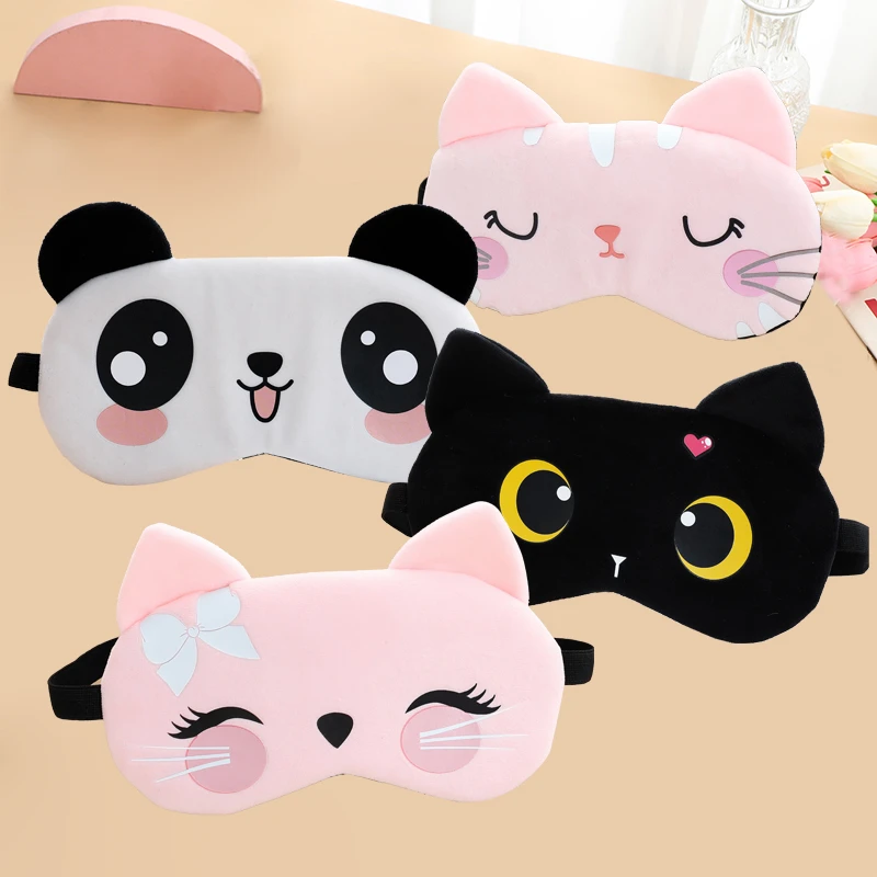 毛绒眼罩睡眠专用冷热敷缓解眼睛疲劳学生午休助眠遮光可爱护眼贴