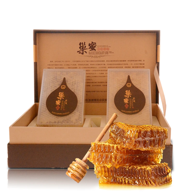 特克斯天山蜜源巢蜜礼盒1000g成熟蜂蜜天然蜜源地绿色健康