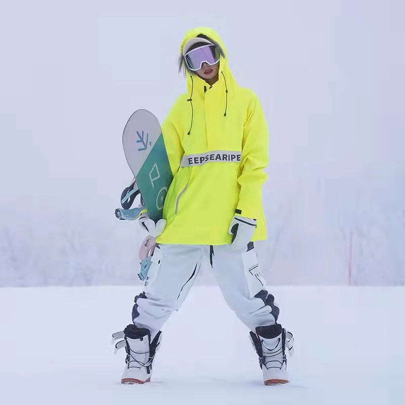 SEARIPE帽衫单板滑雪服卫衣男女秋冬雪服防水外套滑雪装备宽松