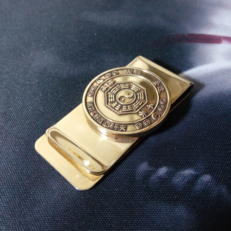手工家居黄铜八卦钱夹家居幸运男女票据夹钞票夹金属纸币卡夹