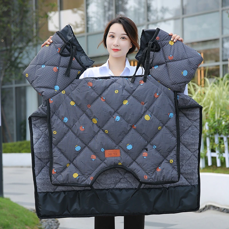 电动车冬季挡风被加厚加绒防水电瓶摩托车加大防风罩秋冬保暖防寒