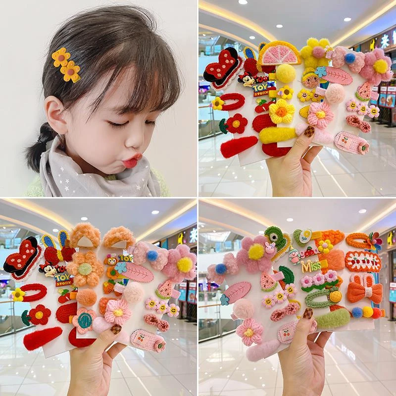 网红儿童不伤发秋冬发夹小女孩宝宝可爱蝴蝶结毛绒碎发女童刘海夹