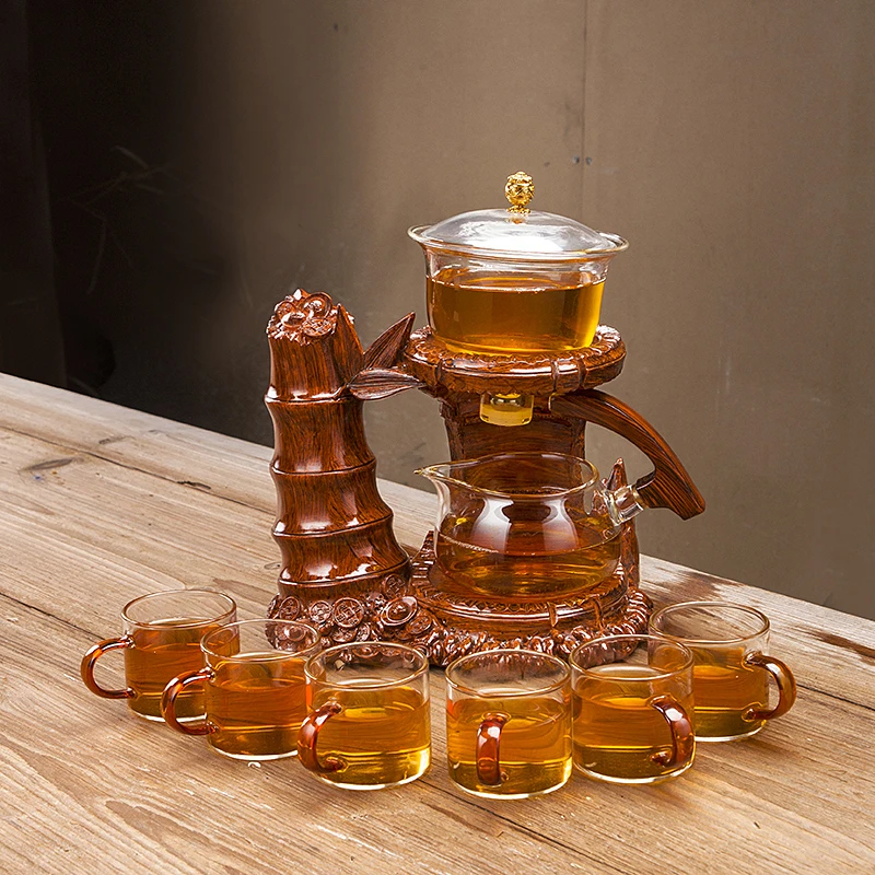 简约防烫玻璃茶具套装磁吸出水懒人半自动家用功夫泡茶器轻奢高档