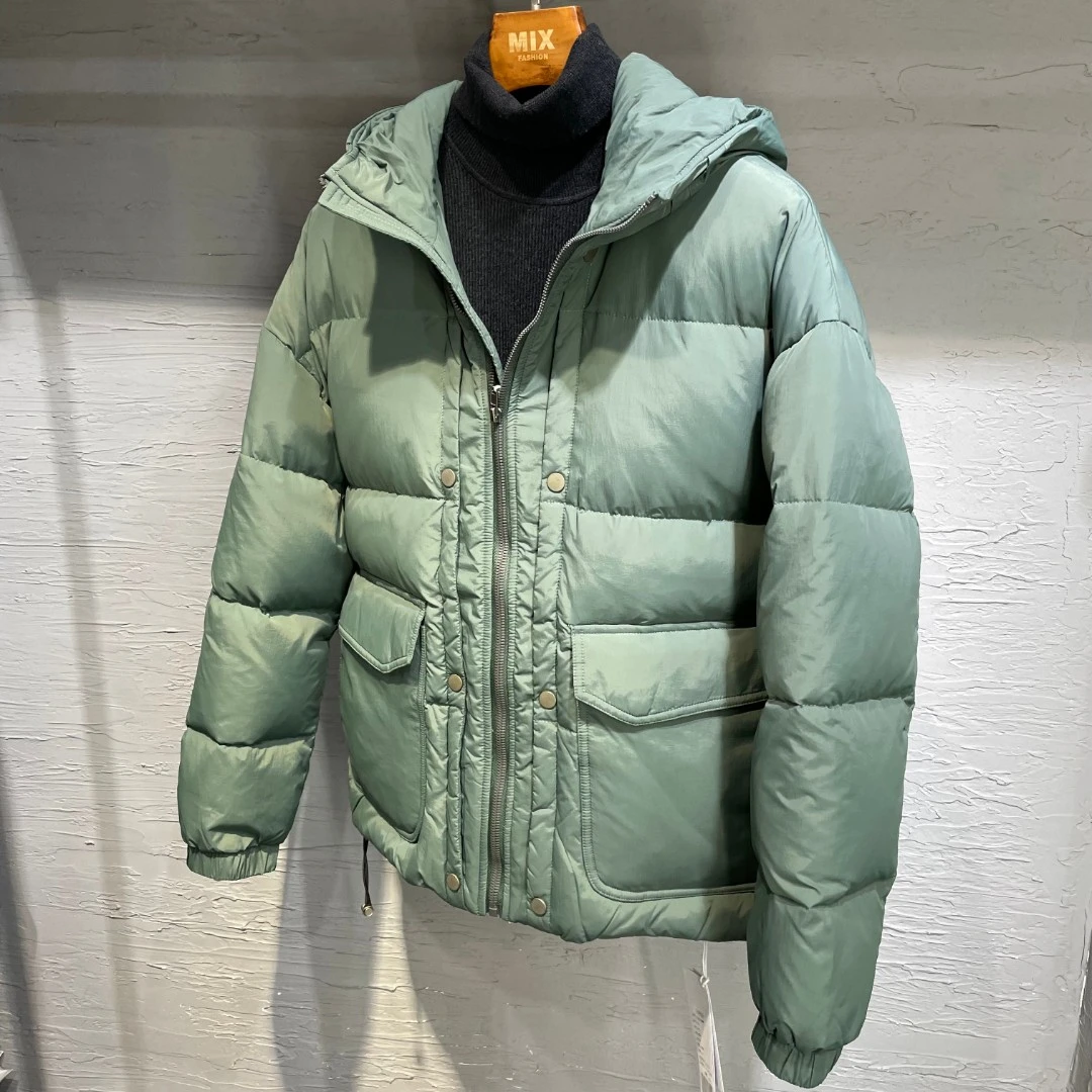 （断码清）潮牌湖蓝色连帽宽松落肩休闲百搭加厚外套9911