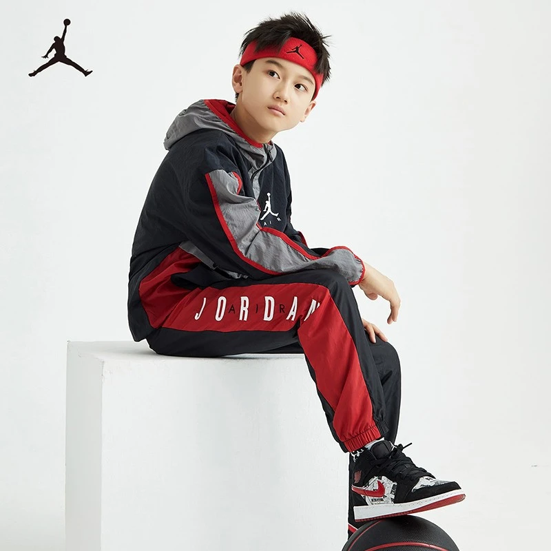 【童装官方】AirJordan保暖童装男童梭织休闲时尚运动裤JDB-WP-A309