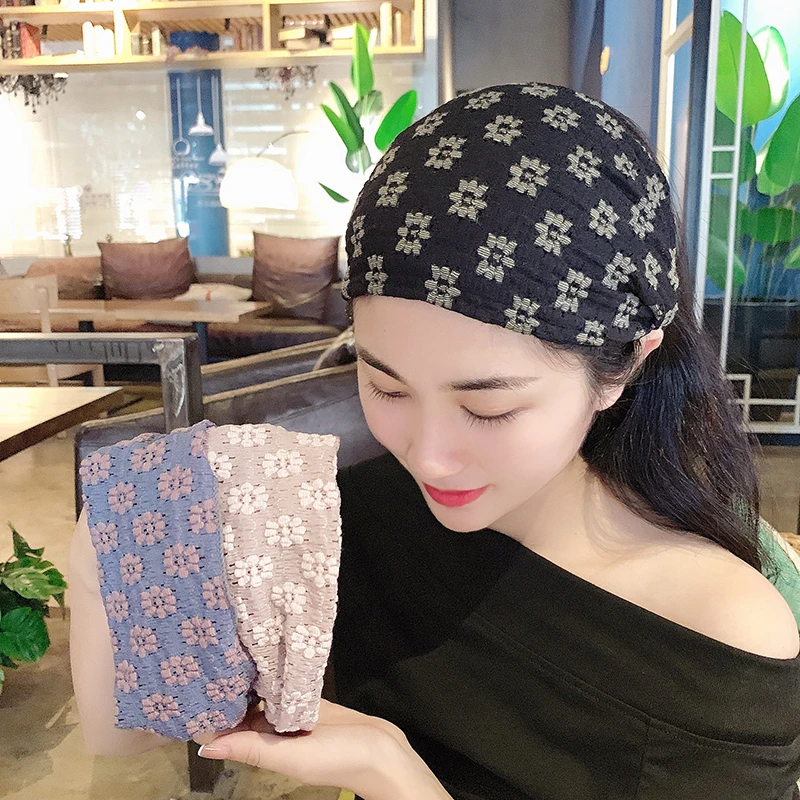 松紧宽边遮白发发带女网红外出碎发洗脸压发发箍包头巾女头带头饰