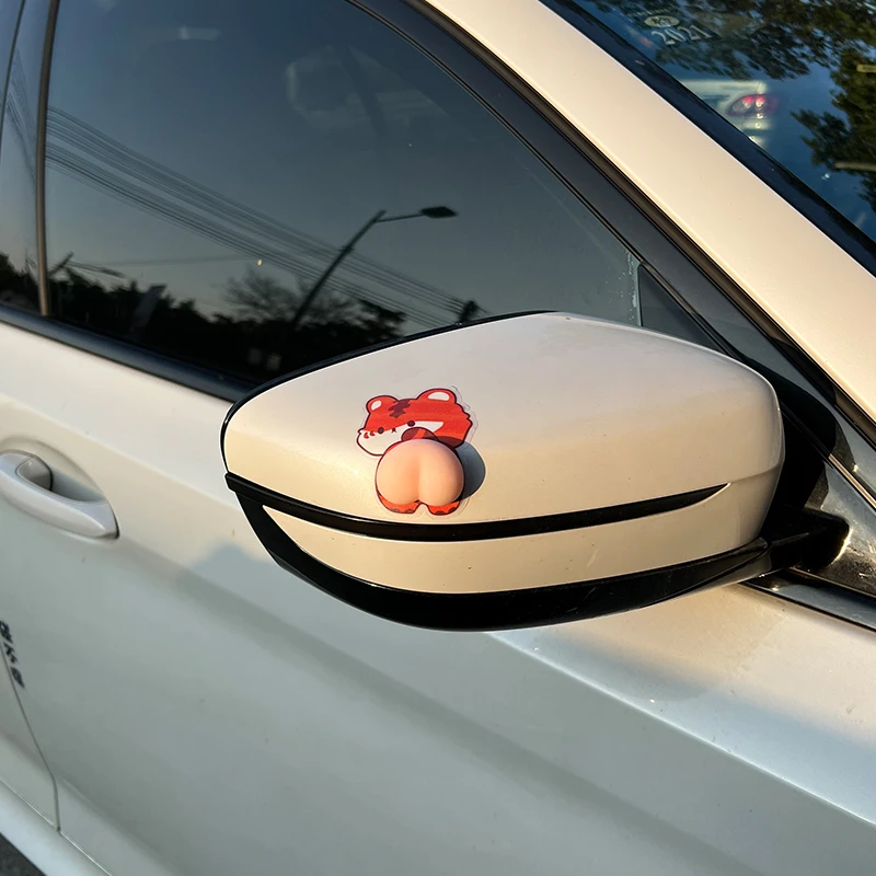 老虎屁屁防撞贴 老虎屁股碰不得创意文字汽车贴纸车门防撞