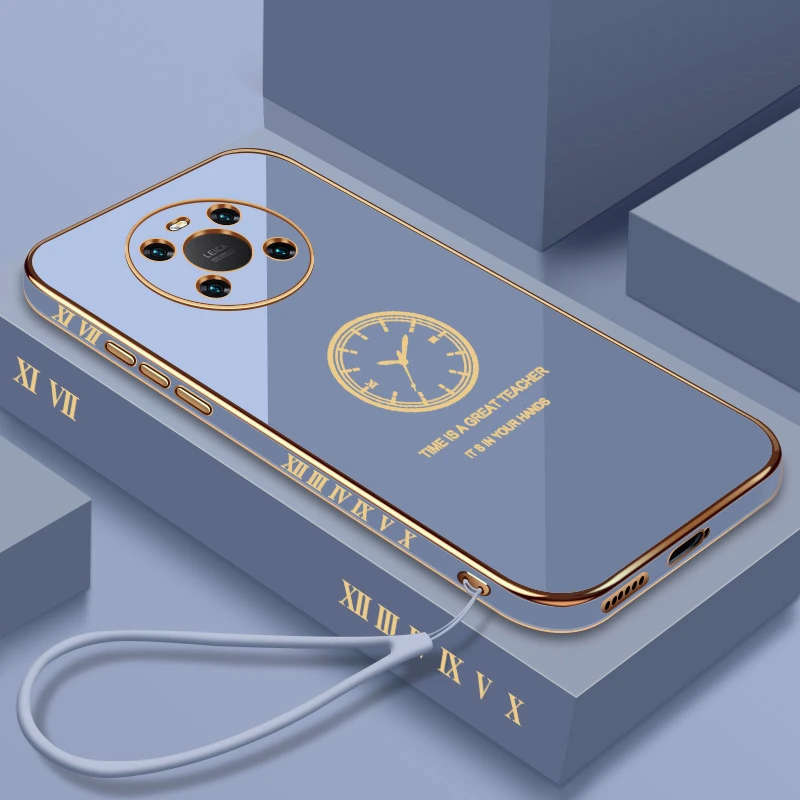 电镀钟表华为mate40手机壳新款电镀硅胶个性保护壳创意防摔手机套