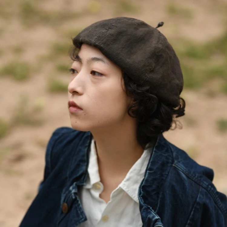 左岸迷香  果儿坊 泥染【植物染帽子】 四季百搭配帽 贝雷帽51934