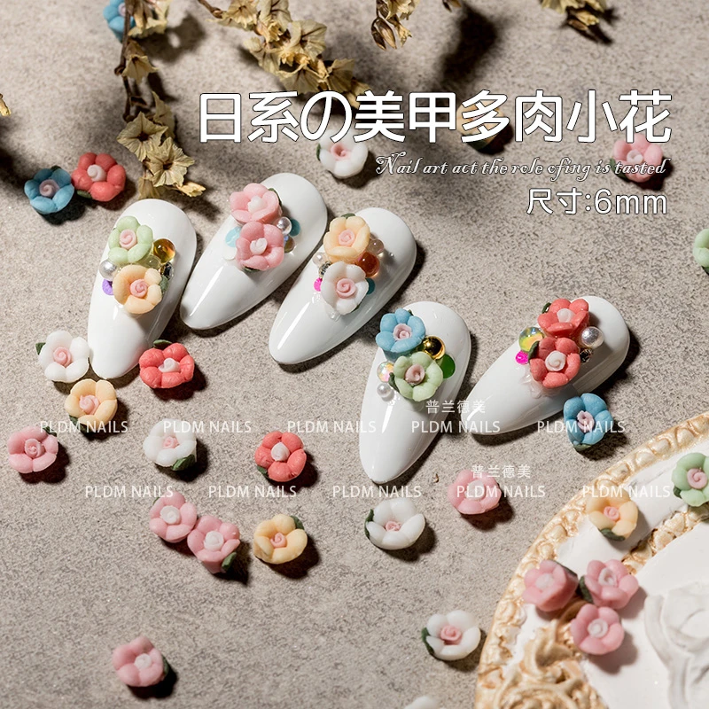 美甲幼儿园小花花多肉饰品（全国拍满15元包邮）