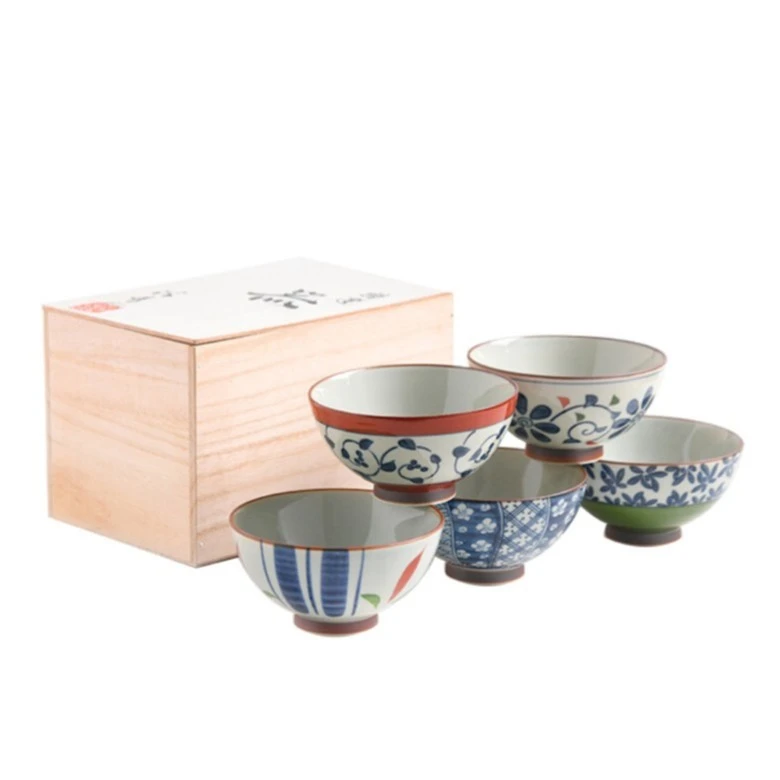 京古染米饭碗礼盒装釉下彩陶瓷日式吃饭碗耐热喜庆米饭碗31651