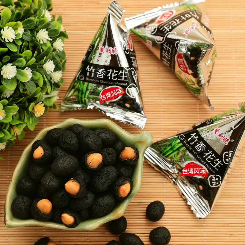 竹香花生500g香脆竹炭花生米裹衣坚果小包多味花生碎炒货零食
