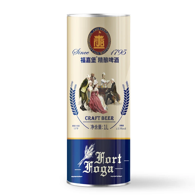 FUJIABAO/福嘉堡青岛福嘉堡德式精酿11°P小麦白啤酒1L*2罐装