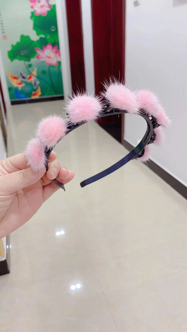 思语同款新年毛毛发箍