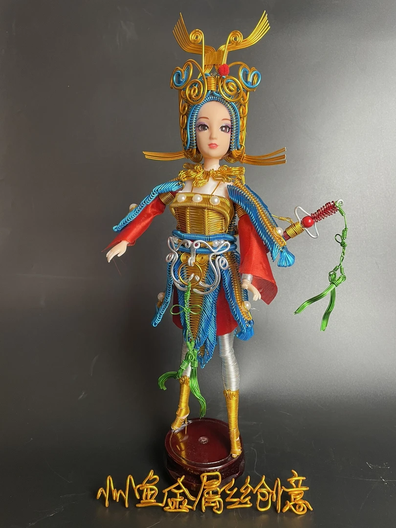 花木兰手办 金属丝编织