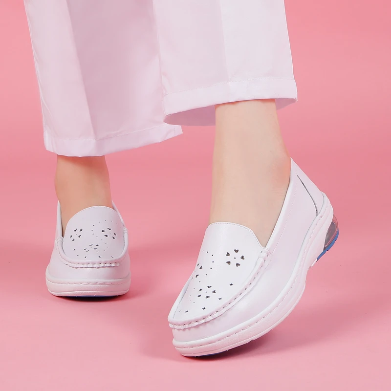 佰思塔气垫防震防滑透气舒适不累脚不臭脚医生护士女士上班小白鞋