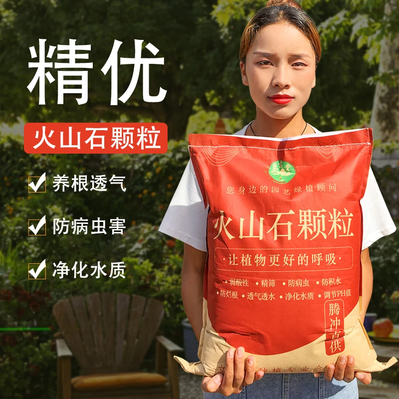 云南腾冲天然火山石颗粒养花专用兰花铺面养鱼水族缸垫底专用植料