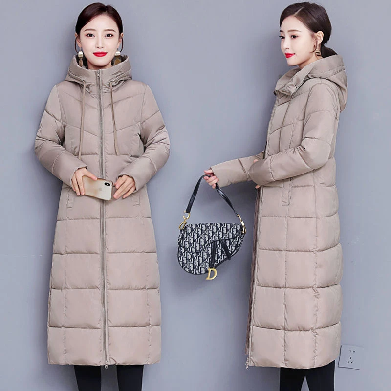 反季棉衣女2021新款羽绒棉服女中长款大码外套加厚棉袄女长款过膝