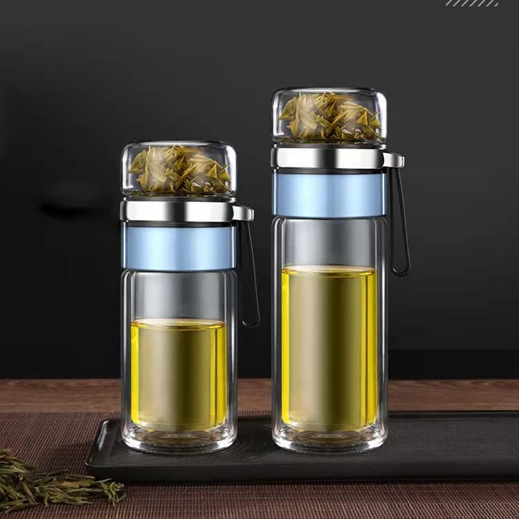 高档茶水分离双层玻璃杯隔热过滤网红男女士便携日常泡花茶水杯子
