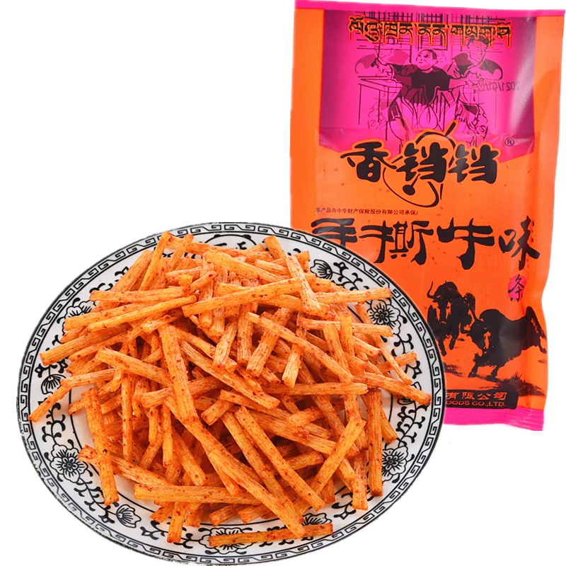 【现货即发】香铛铛手撕牛味条 怀旧小吃零食品辣条麻辣素食 18克