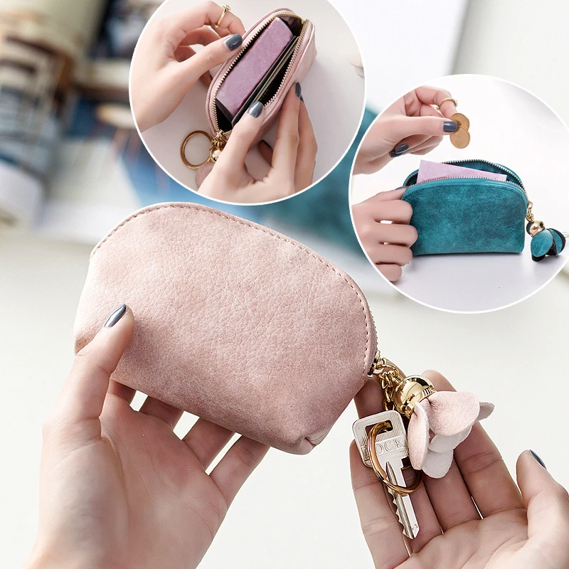 米印零钱包女简约迷你可爱口红包化妆包韩版小钱包短款卡包硬币袋