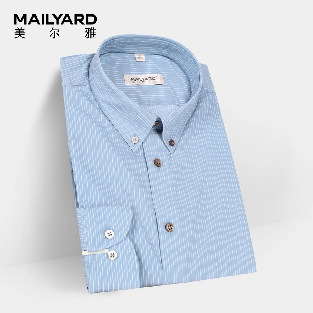 MAILYARD/美尔雅长袖衬衫 莱赛尔商务休闲男士春秋条纹衬衣 792